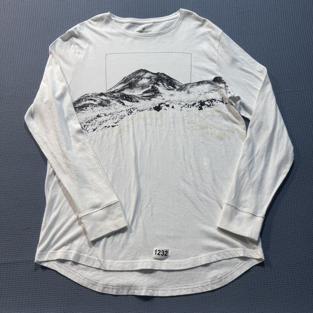 America Eagle Tee Men Sz L‎ White Pre-Owned Excellent